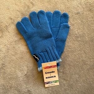 NWT Crayola x Kohls Princess Blue Kid's Gloves Age 6-14